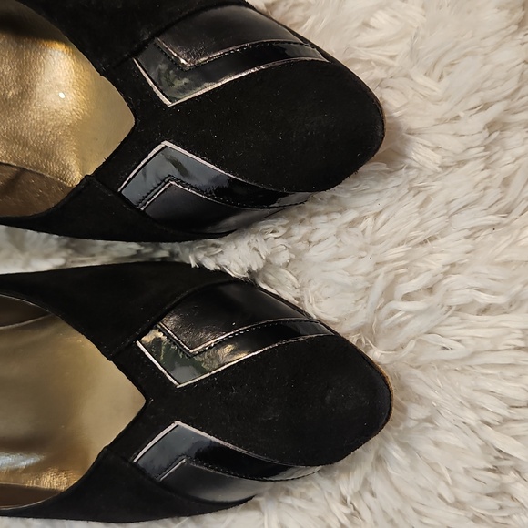 Ebel Amali Black Suede Leather Pointed Toe Stiletto Heels Dress Shoes ,SZ 8.5AA - Picture 2 of 9